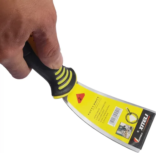 Miniatura 6 de Paquete de 6 espátulas de masilla de 2 pulgadas, cuchillos de masilla con mango ergonómico de plástico para pegar pintura, pared, piso, azulejos