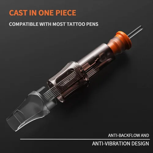 Miniatura 5 de A-minusone 20 cartuchos desechables estándar 1211RM para agujas de tatuaje, paquete de 20 agujas redondas Magnum con cartuchos de seguridad