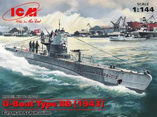 Miniatura 2 de ICM S.010 - Kit de modelo de embarcación militar de plástico U-Boat Tipo IIB (1943), submarino alemán - Escala 1:144