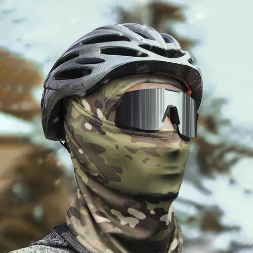 Miniatura 7 de Máscara facial de camuflaje militar, bandana, pasamontañas, capucha para hombres y mujeres, entrenamiento táctico, ciclismo, esquí, resistente al