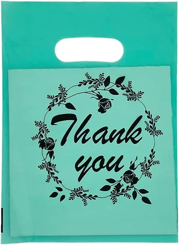 Miniatura 3 de Joyhey 100 bolsas de regalo de geometría de plástico de 5.7 x 7.7 pulgadas con asas troqueladas, bodas, fiestas, productos promocionales Geometry