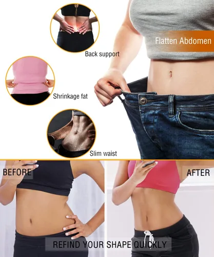 Miniatura 4 de NonEcho Traje de sauna para mujer, manga de spa, chaleco de entrenamiento adelgazante, chaleco de entrenamiento para adelgazar, moldeador de cuerpo