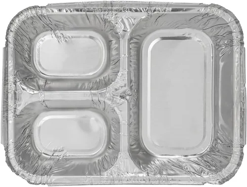 Miniatura 11 de Restaurantware Foil Lux - Recipientes de aluminio para alimentos de 23 onzas, 100 bandejas rectangulares de aluminio, tapas se venden por separado