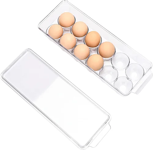 Miniatura 4 de Soporte para 12 huevos para refrigerador, recipiente transparente para nevera, cocina