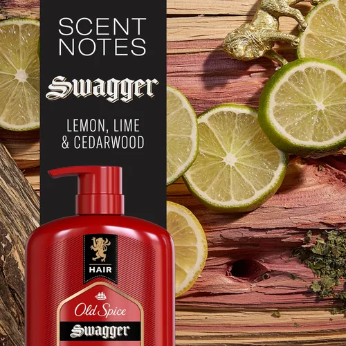 Miniatura 3 de Old Spice Juego de champú y acondicionador 2 en 1 para hombre, Swagger, aroma a madera de cedro y lima, para todo tipo de cabello, cabello más