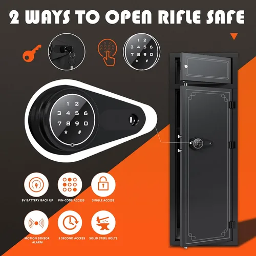 Miniatura 2 de Kaer 10-14 cajas fuertes para armas para escopetas, cajas fuertes para rifles y pistolas, gabinete largo para rifles, cajas fuertes y escopetas