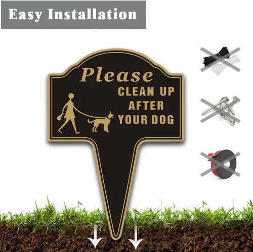 Miniatura 5 de Señal de Limpiar Después de Tu Perro, Yuntarda 25.4x35.6 cm Sin Cacas de Perro para Césped Sin Perros Haciendo Caca en el Patio con Estaca, Señal