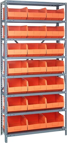 Miniatura 542 de Quantum QSBU-245BK Heavy Duty Shelving Unit with (7) Shelves and (24) QUS245 Black Bins for Garage Warehouse Storage Distribution 400 lb Load