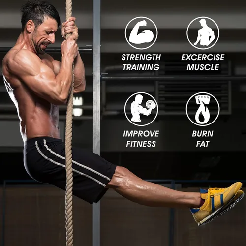 Miniatura 3 de Yes4All Cuerda de escalada de gimnasio para entrenamiento de fuerza y fitness, ejercicios de escalada y entrenamientos en casa