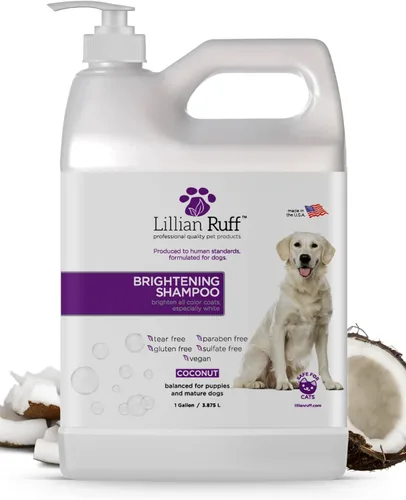 Miniatura 8 de Lillian Ruff Champú blanqueador profesional ultra brillante para perros y acondicionador desenredante para perros sin enjuague - Champú blanqueador