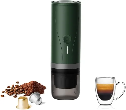 Miniatura 4 de Máquina de café espresso portátil, mini cafetera eléctrica autocalentable, hasta 20 bar de presión, compatible con cápsulas NS y molienda fina