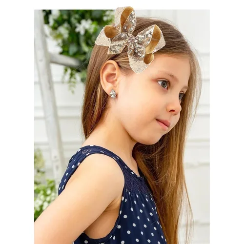 Miniatura 6 de 2 pinzas para el cabello para niñas, mujeres y adolescentes, pinzas de pelo de cocodrilo hechas a mano de 6 pulgadas con lentejuelas grandes