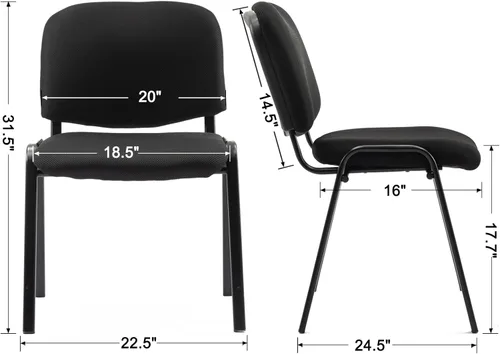 Miniatura 2 de Shunzhi Juego de 5 sillas de sala de espera apilables para sala de conferencias, silla de invitados para sala de descanso, vestíbulo, reunión, Malla