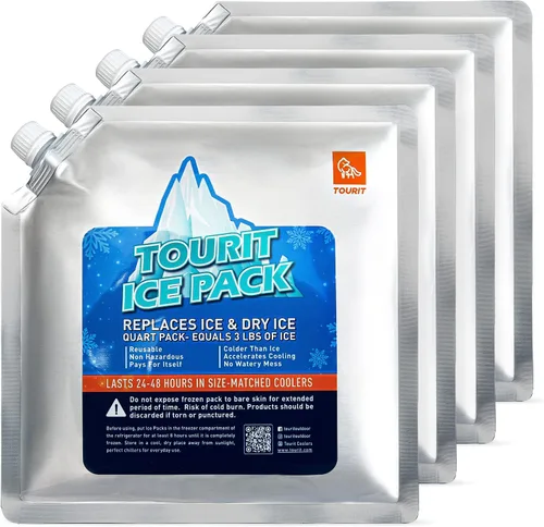 Miniatura 8 de TOURIT Paquete de hielo reutilizable para enfriadores, bolsas de hielo de larga duración para bolsas de almuerzo/cajas, mochilas enfriadoras