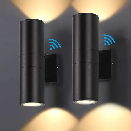 Miniatura 9 de DAKAFUL 5CCT - Luces de pared regulables para exteriores, paquete de 2 unidades, 3000 K, 5000 K, 6000 K, cilindro LED integrado, luz de aluminio