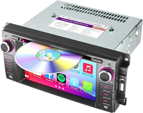Miniatura 8 de Estéreo de coche de doble DIN con reproductor de CD/DVD - CarPlay y Android Auto, audio para coche con Bluetooth, pantalla táctil HD de 7 pulgadas