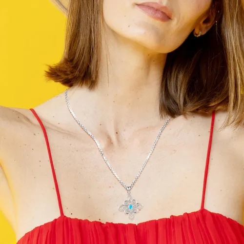 Miniatura 55 de Collar de pentagrama de plata de ley con triple luna, diosa celta, nudo celta, nudo de brujas, Ankh, sol y luna, Hécate, lilith, Santa Muerte