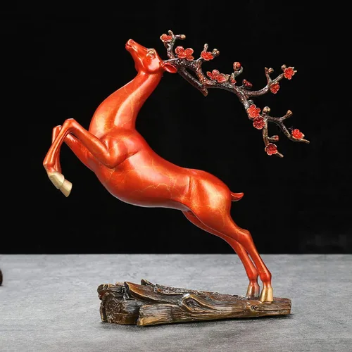 Miniatura 6 de Chinese feng shui statue sculpture Pure Copper Crafts Deer Statue Copper Deer Decoration Home Living Room Wine Cabinet Deer Ornament Housewarming
