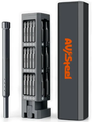 Juego de destornilladores de precisión AV Steel 46 en 1, juego de destornilladores mini con estuche de almacenamiento portátil, kit de herramientas