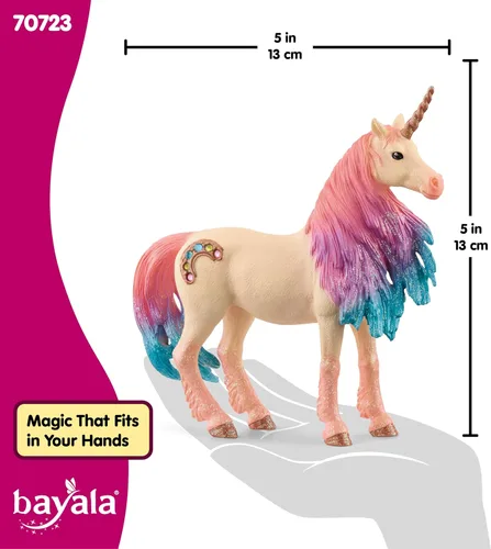 Miniatura 5 de Schleich Bayala - Figura de yegua de unicornio de malvavisco, juguete de unicornio rosa y azul para niñas y niños, figura de caballo de fantasía
