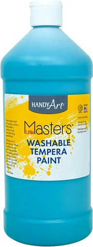 Miniatura 43 de Handy Art Little Masters - Pintura al temple lavable, turquesa, botella de 128 onzas, brillante y mezclable, alta opacidad, colores lavables