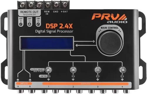 Miniatura 4 de PRV AUDIO Car Audio DSP 2.4X Digital Crossover y ecualizador 4 canales Full Digital Signal Audio Procesador DSP con secuenciador Remoto Relé