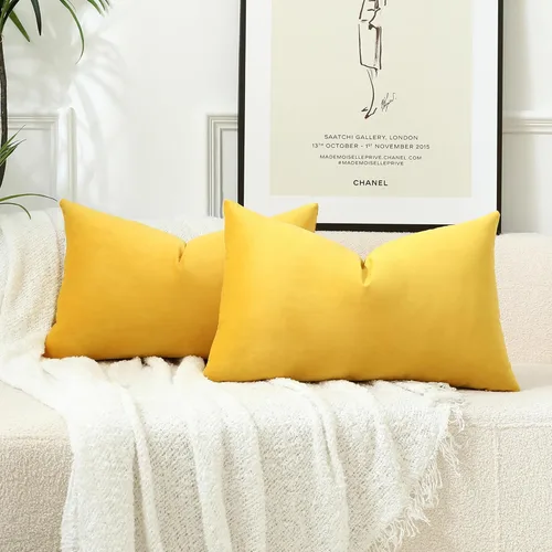 Miniatura 75 de Stellhome - Juego de 2 fundas de almohada de terciopelo Rosa claro