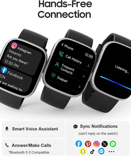 Miniatura 2 de TOOBUR Reloj inteligente para mujeres y hombres, Alexa integrado, responder/hacer llamadas, reloj de seguimiento de actividad física de 1.83