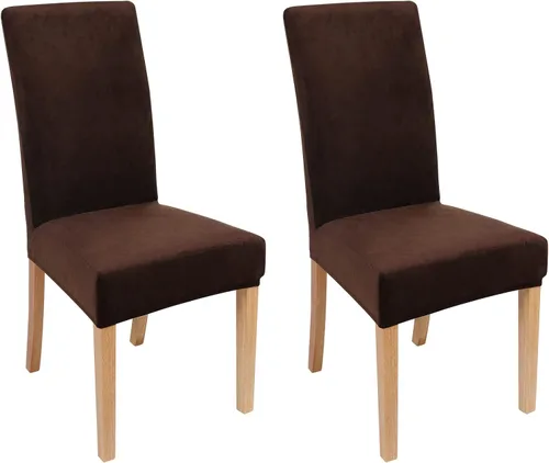 Miniatura 48 de smiry - Fundas para sillas de comedor de terciopelo elástico y suave, extraíbles, Terciopelo, Beige