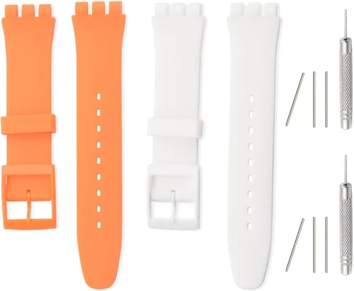 Miniatura 7 de Bandas de silicona para Swatch de 0.67 pulgadas, 0.79 pulgadas, 0.78 pulgadas, correas de reloj de repuesto ajustables impermeables, correas de Azul