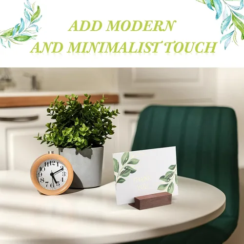 Miniatura 6 de 12 portatarjetas de madera para colocar tarjetas de madera para letreros de mesa, soporte para tarjetas de identificación para decoración de eventos