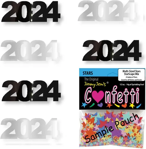 Miniatura 44 de Confetti Year 2024 Negro, Azul Royal Combo - 2 bolsas de media onza (1 oz)