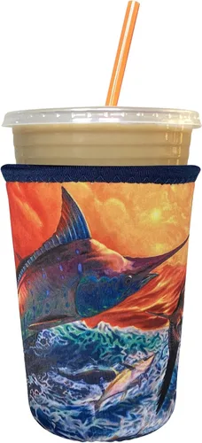 Miniatura 71 de Funda Koverz para café helado, funda aislante de neopreno para taza, se ajusta a una taza de café de 32 Oz., lavable y reutilizable, accesorios