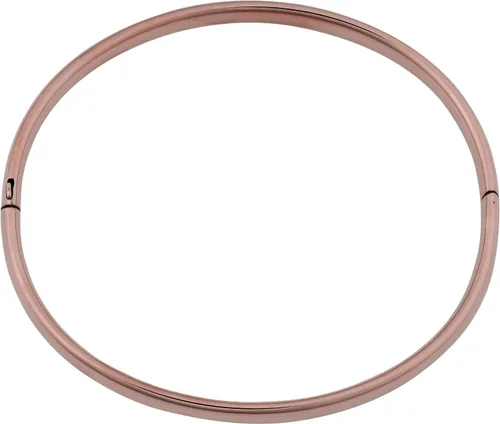 Miniatura 2 de Kooljewelry Pulsera con bisagras de oro rosa de 14 quilates de alto pulido de 0.157 in
