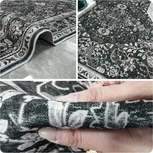 Miniatura 8 de Alfombras de área 9x12 para sala de estar: Alfombra oriental lavable de 108 pies cuadrados para dormitorio - Alfombra de pelo bajo ultra delgada