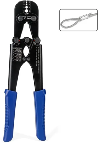 Miniatura 10 de iCrimp IWS-1608B Herramienta de prensado de cuerda de alambre para mangas de bucle de aluminio, virolas de cable ovaladas dúplex de 1/16 '' a 3/16