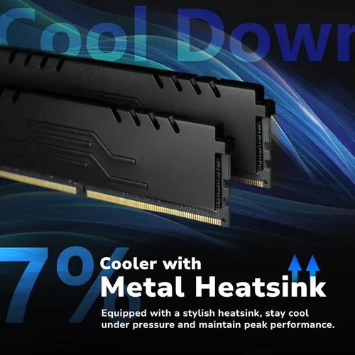 Miniatura 5 de DATO 16GB DDR4 RAM 8GBx2 3200MHz DIMM con disipador térmico PC4-25600 3200 CL16 1.35V 288-Pin Non-ECC UDIMM Módulo de memoria de escritorio