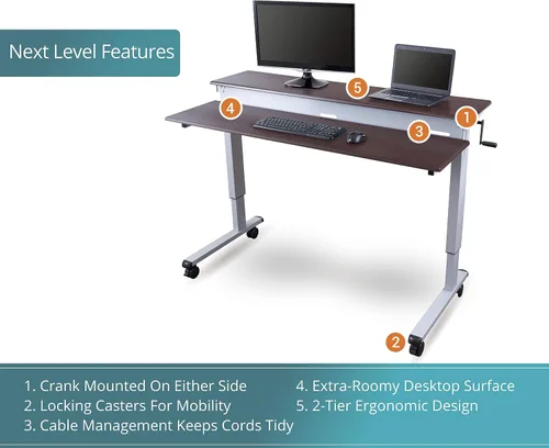Miniatura 12 de DESK STORE - Escritorio para computadora ajustable para estar sentado o parado