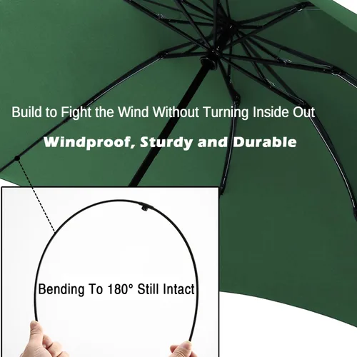 Miniatura 22 de LANBRELLA Paraguas plegable inverso compacto paraguas de viaje a prueba de viento automático