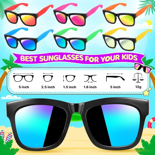 Miniatura 4 de INNOCHEER Gafas de sol para niños a granel, paquete de 12/24 gafas de sol para niños, regalos de fiesta, gafas de sol para niños con protección
