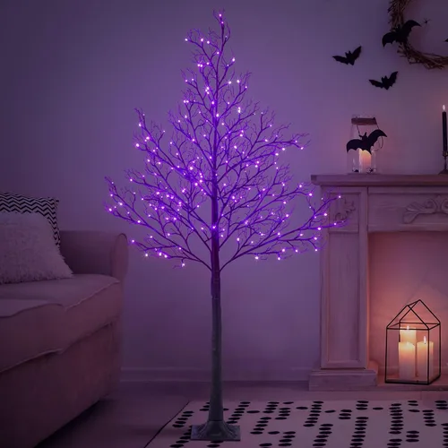 Miniatura 7 de LIGHTSHARE Bonsái de sauce de Halloween de 26 pulgadas, 20 luces LED, árbol espeluznante artificial negro para el hogar, festival, belén, fiesta