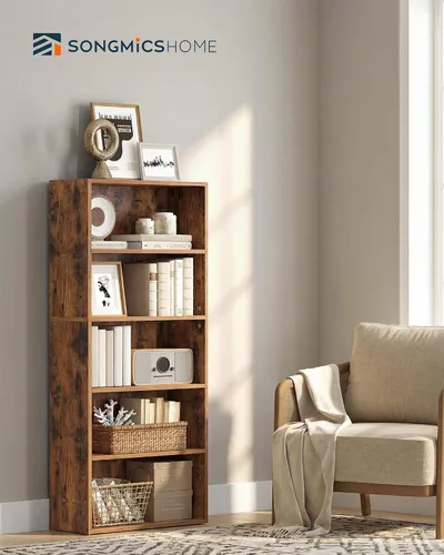 Miniatura 2 de SONGMICS HOME Estantería de 5 niveles, estante de almacenamiento abierto, estante estrecho para sala de estar, oficina en casa, comedor, ahorro