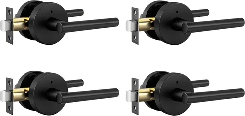 Miniatura 46 de Goldenwarm - Paquete de 1 picaporte negro inactivo de una sola cara, con tirador de puerta de extracción mate, resistente, para armario o despensa