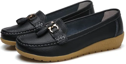Miniatura 3 de Mocasines Penny para mujer, estilo casual, cómodos, sin cordones, para caminar, planos, para conducir, zapatos anchos para mujer
