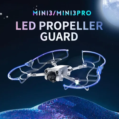 Miniatura 2 de Protector de hélice luminoso compatible con DJI Mini 3/Mini 3 Pro Drone Quick Release Blade Protectores Hélice, Funda protectora anticolisión