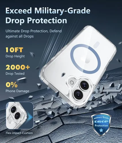 Miniatura 1199 de FNTCASE Funda para iPhone 13 Pro-Max: Fundas magnéticas transparentes compatibles con Magsafe Slim anti amarillamiento protección contra caídas