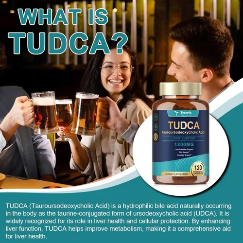 Miniatura 4 de Totaria TUDCA Suplemento de 1200 mg (ácido tauroursodesoxicólico), 120 cápsulas, suplementos hepáticos de sales biliares TUDCA ultra fuertes, Tudca