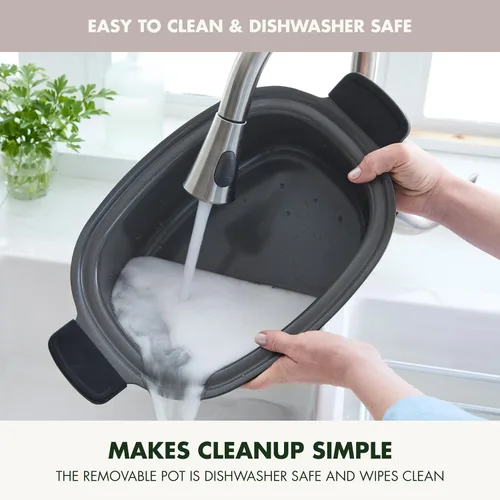 Miniatura 7 de GreenPan Elite 14 en 1 Olla de cocción lenta programable de 6QT, tapa apta para lavavajillas y olla extraíble, multicocina sin PFAS con Arcilla