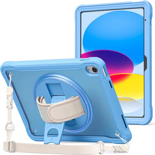 Miniatura 14 de ProCase Funda para iPad de 11ª generación A16 2025/iPad de 10.9 pulgadas 2022, resistente a prueba de golpes con correa de mano, protección
