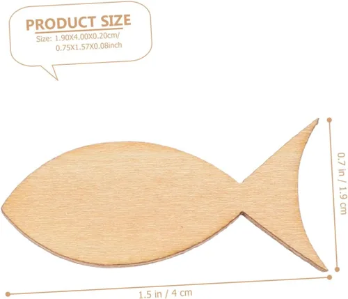 Miniatura 2 de EXCEART Recortes de pescado únicos para decoración de rebanadas de madera, chips de grafiti, 100 piezas de manualidades para niños y niñas y adultos